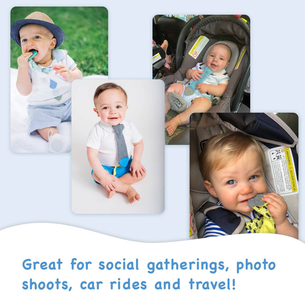 Tasty Tie® - Tasty Tie Teether, Crinkle Toy, Baby Boy Gift: Dino