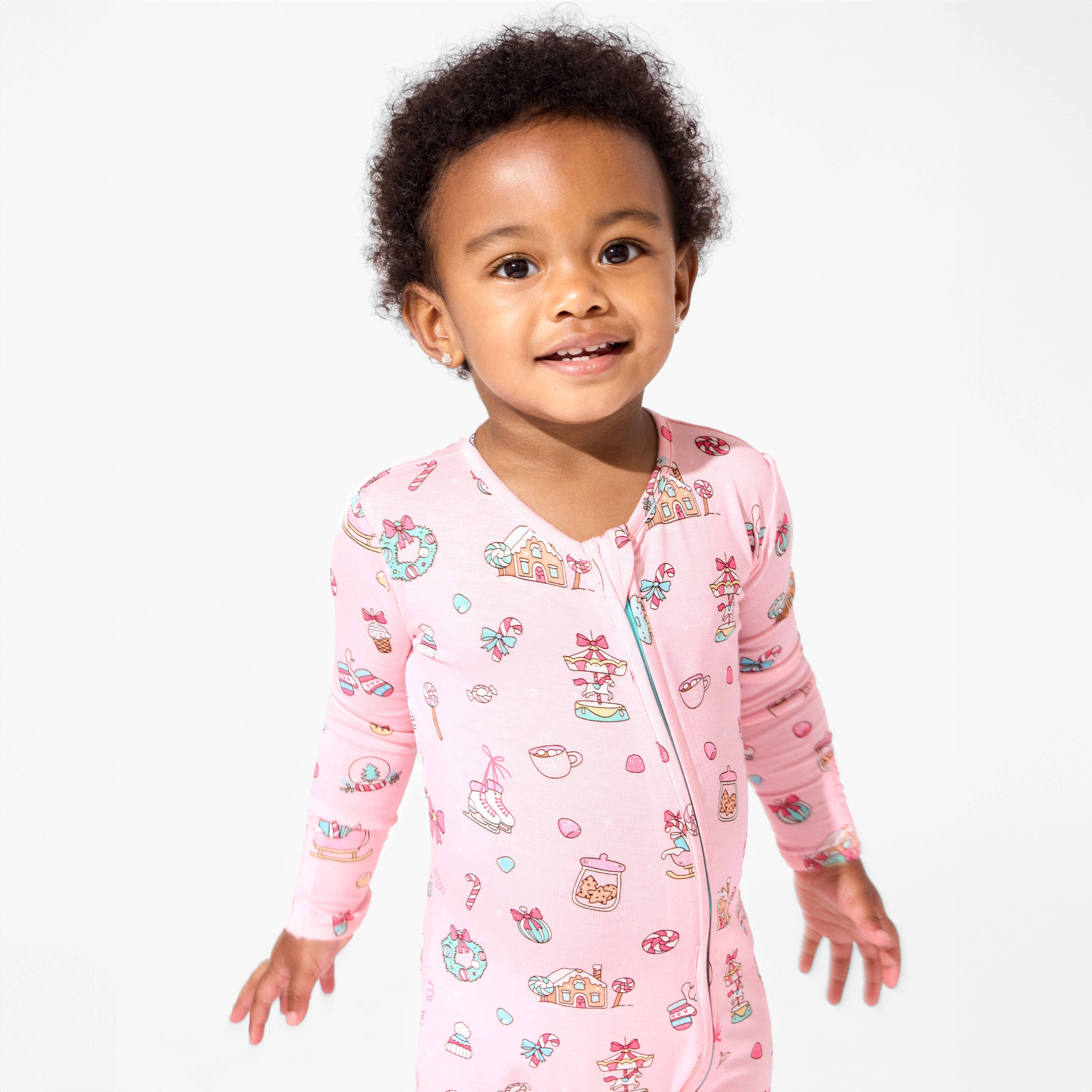 Bellabu Bear - Candy Cane Lane Bamboo Convertible Footie: 12-18m