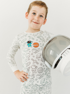 Bee Colorful Co. - Space Coloring Pajamas 2 piece set made from Bamboo: 3T