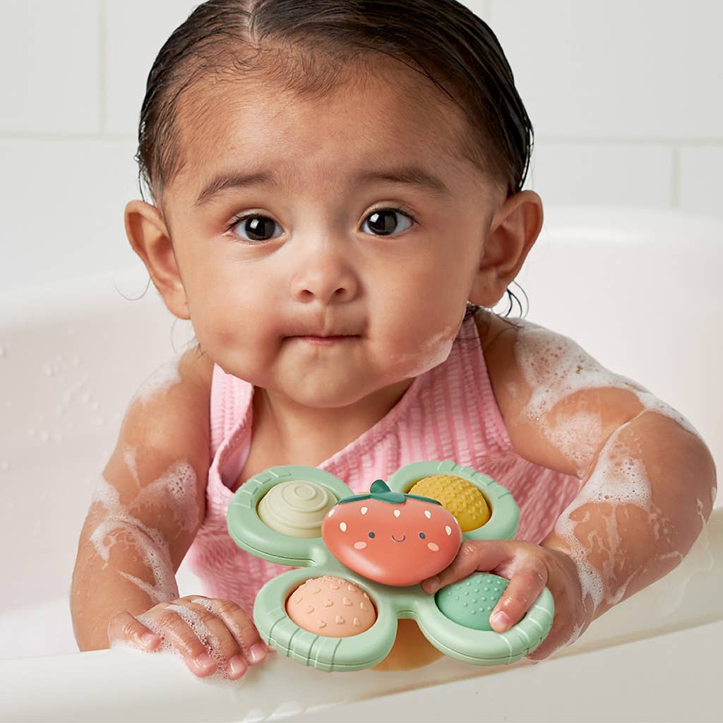 Itzy Ritzy - Itzy Pop & Whirl™ - Bath + Travel Toy: Strawberry