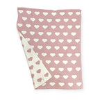 Viverano Organics - Hearts Reversible Sweater Knit Baby Blanket Organic Cotton
