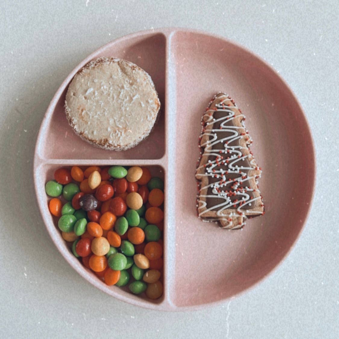 Ali+Oli - Baby Plate with Suction and  Divided Portions (Pink)