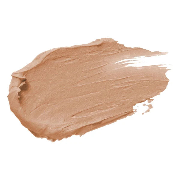 Creamy beige makeup swatch demonstrating the smooth texture and natural finish of Merle Norman Cosmetics - Expert Finish Makeup Broad Spectrum SPF 25.