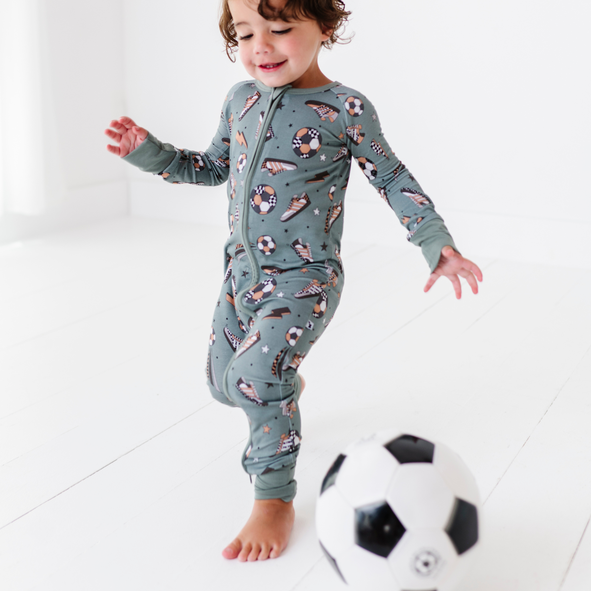 Kiki + Lulu - Goal Hard or Go Home Convertible Footies: 12-18m