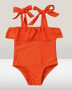 Fennco Styles - Orange Ruffle One-Piece Toddler Girl Swimsuit: 2-3T