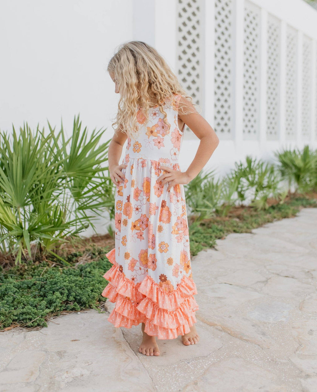 Tiered Terra Cotta Ruffle Dress