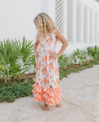Tiered Terra Cotta Ruffle Dress