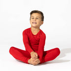 Bellabu Bear - Winterberry Red Bamboo Kids Pajamas: 2T