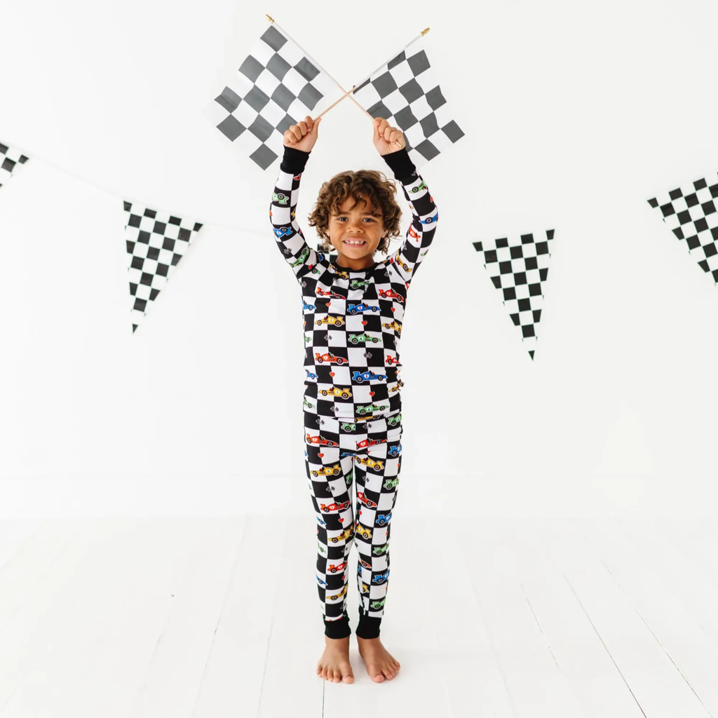 Kiki + Lulu - Racecar Kids Pajamas: 4T