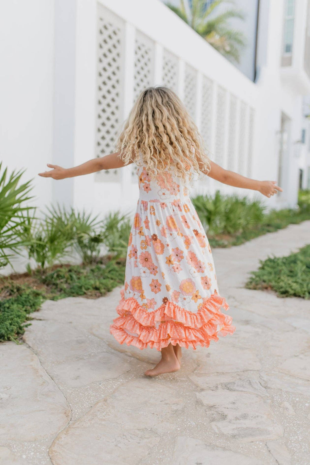 Tiered Terra Cotta Ruffle Dress