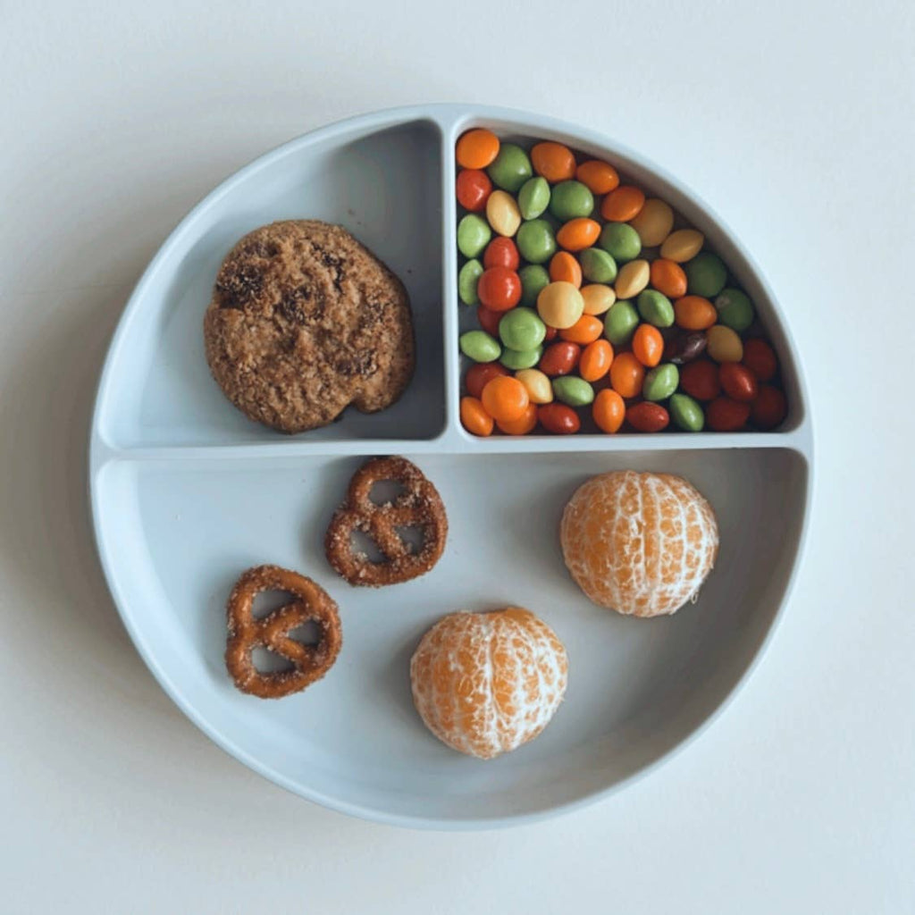 Ali+Oli - Baby Plate with Suction and  Divided Portions (Sky)