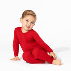 Bellabu Bear - Winterberry Red Bamboo Convertible Footie: 3-6m