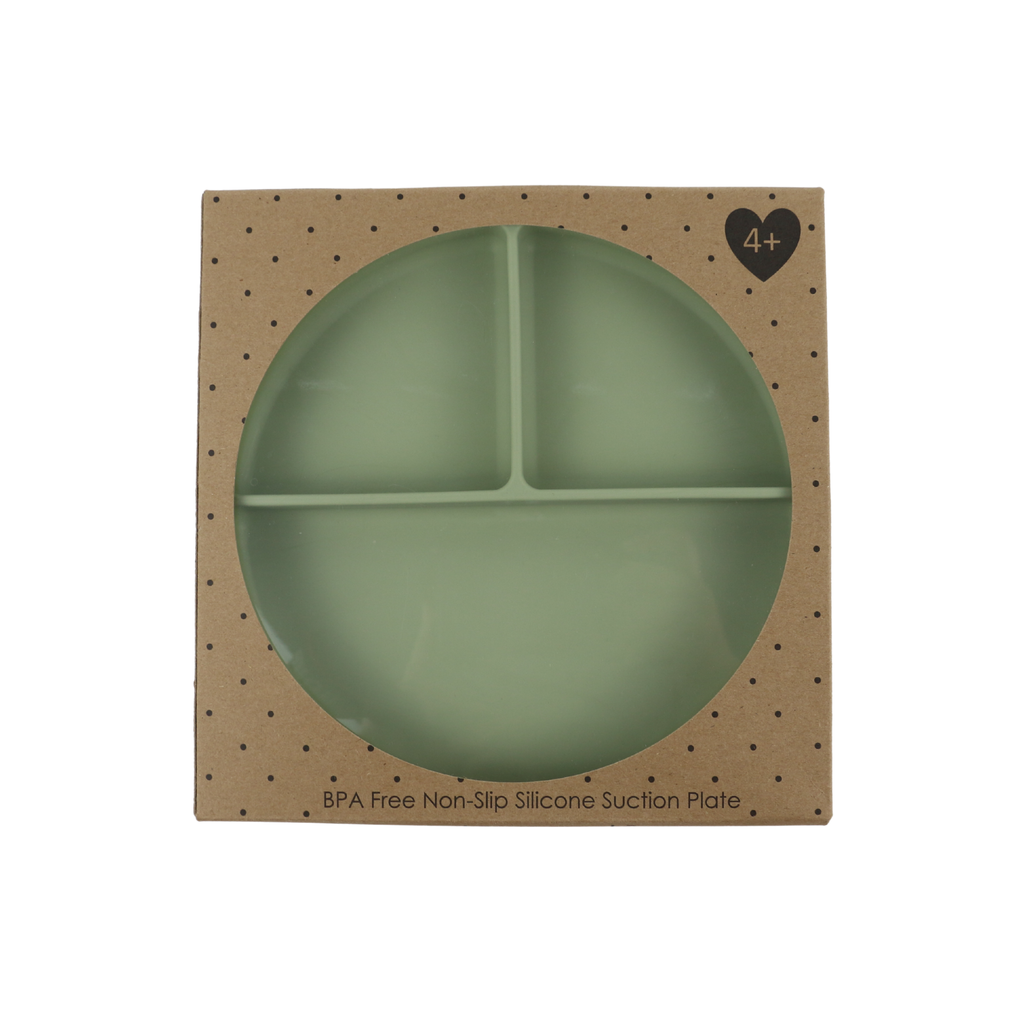 Ali+Oli - Baby Plate with Suction and  Divided Portions (Sage)