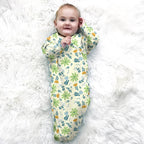 babysoy Inc - Lightweight Kimono Gown Sleeper Sacks: Flowers / 0-3m