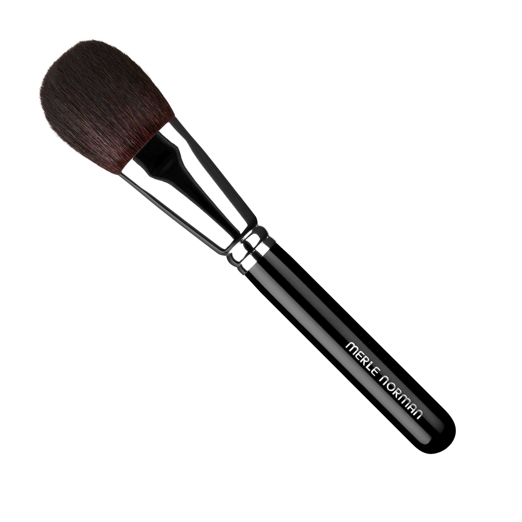 Merle Norman Cosmetics - Makeup Artistry Face #2 Brush (Powder) with soft, dark bristles and a sleek black handle, ideal for flawless powder application in mom life essentials.