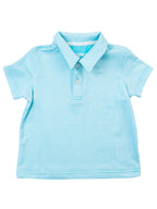 RuffleButts + RuggedButts - Boys Bright Aqua Micro Stripe Knit Short Sleeve Performance Polo
: Blue / 3T