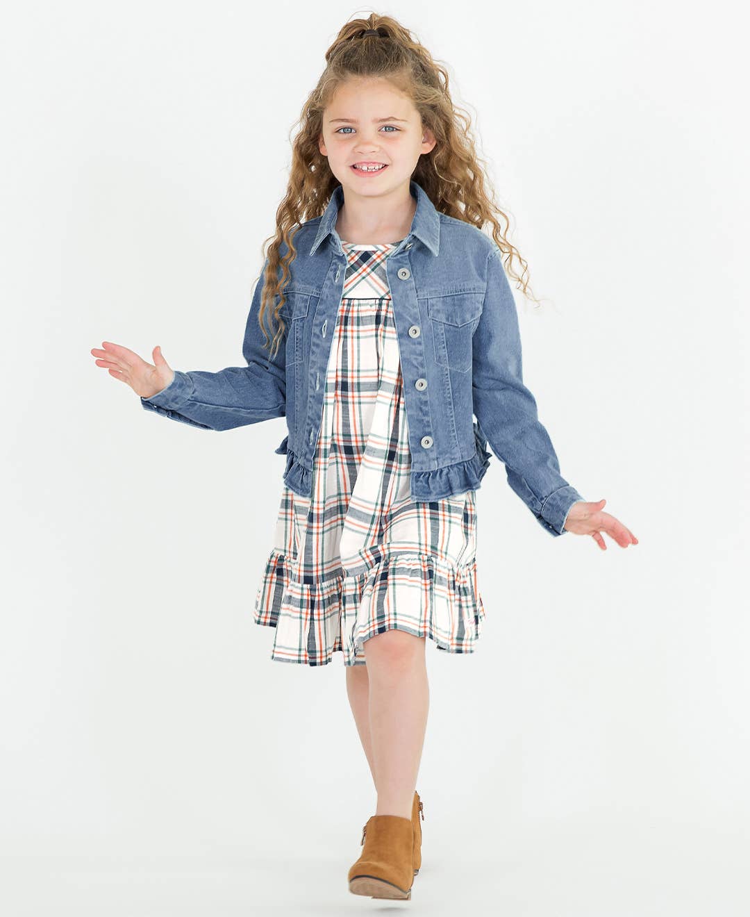 RuffleButts + RuggedButts - Girls Light Wash Jacket
: Blue / 4T