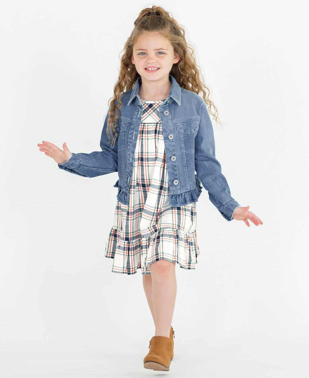 RuffleButts + RuggedButts - Girls Light Wash Jacket
: Blue / 3T