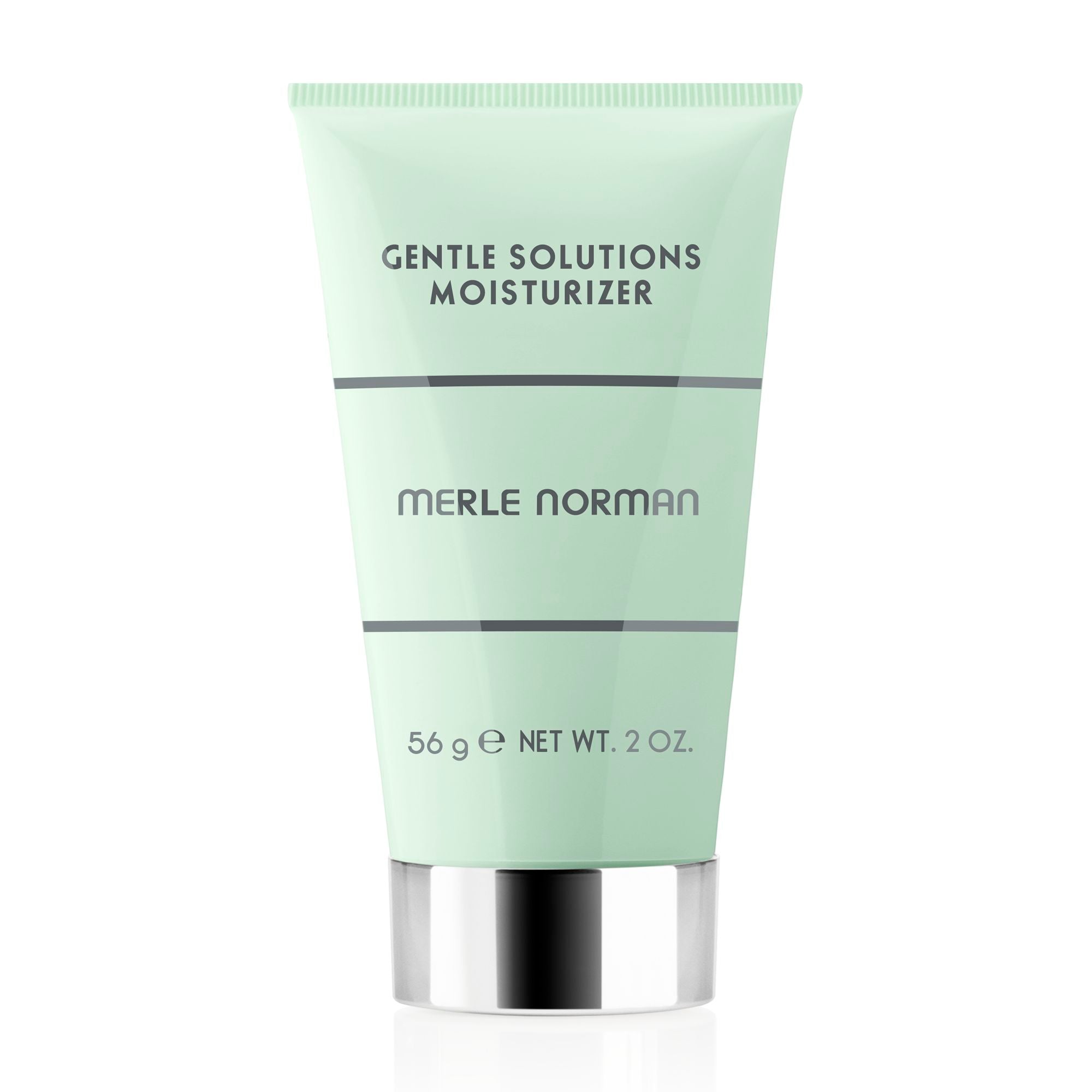 Gentle Solutions Moisturizer in a soft green tube with silver accents, designed for soothing and hydrating skin as part of mom life essentials.