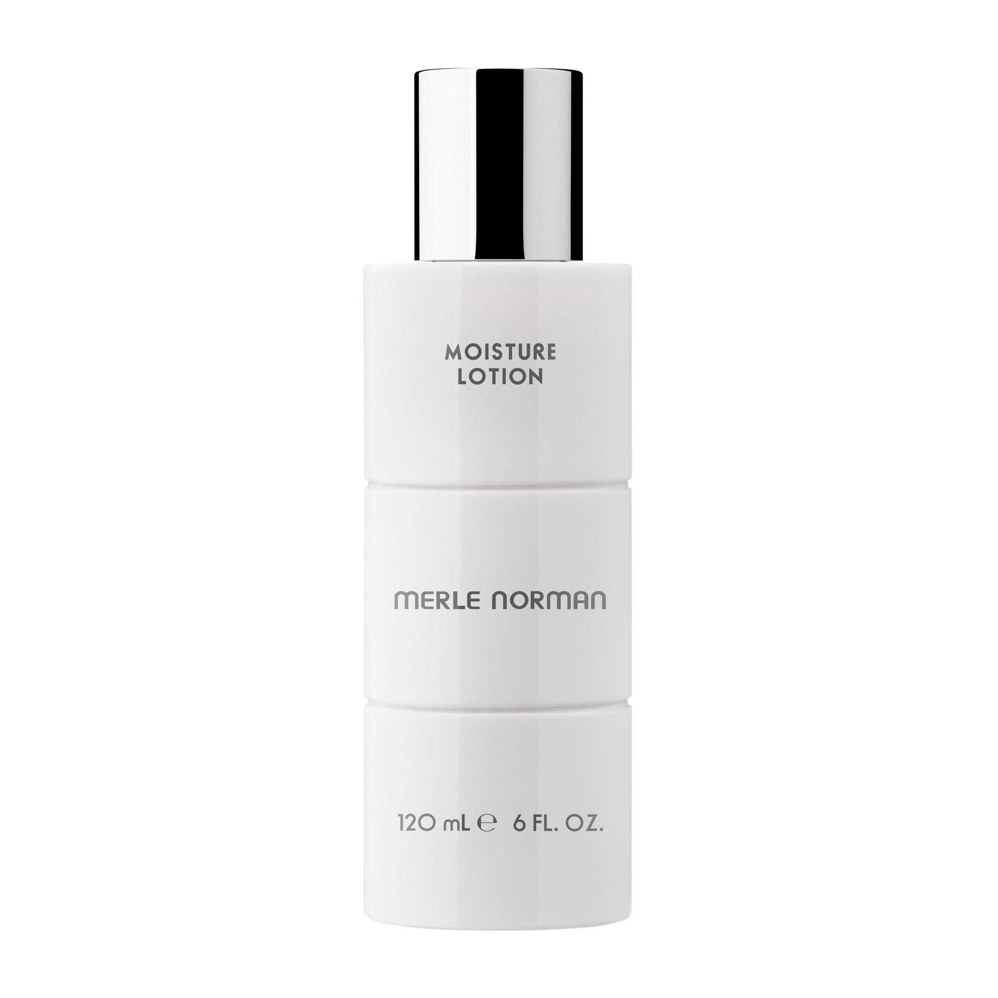 Moisture Lotion in a sleek white bottle with silver cap, designed for hydrating and nourishing skin, perfect for mom life essentials and stylish kids clothing boutiques.