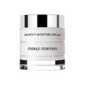 Jar of Nightly Moisture Cream with a sleek white and silver design, ideal for mom life essentials and modern skincare routines.