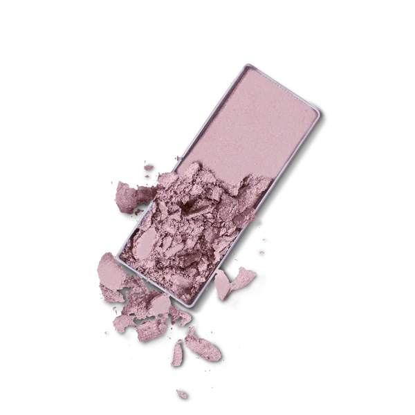 Soft pink matte eyeshadow pan with crushed powder texture for delicate, natural makeup looks featuring Soft Touch Shadow.