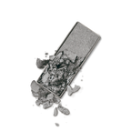 Gray matte eyeshadow pan with crushed powder next to intact section, Soft Touch Shadow, soft neutral tones for stylish kids clothing and mom life essentials.