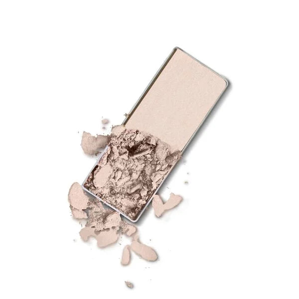 Lightly crushed neutral beige eyeshadow pan on white background showcasing Soft Touch Shadow with a soft matte finish.