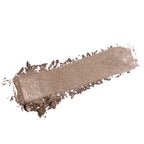 A textured smear of shimmery taupe-brown eyeshadow on a plain white background.