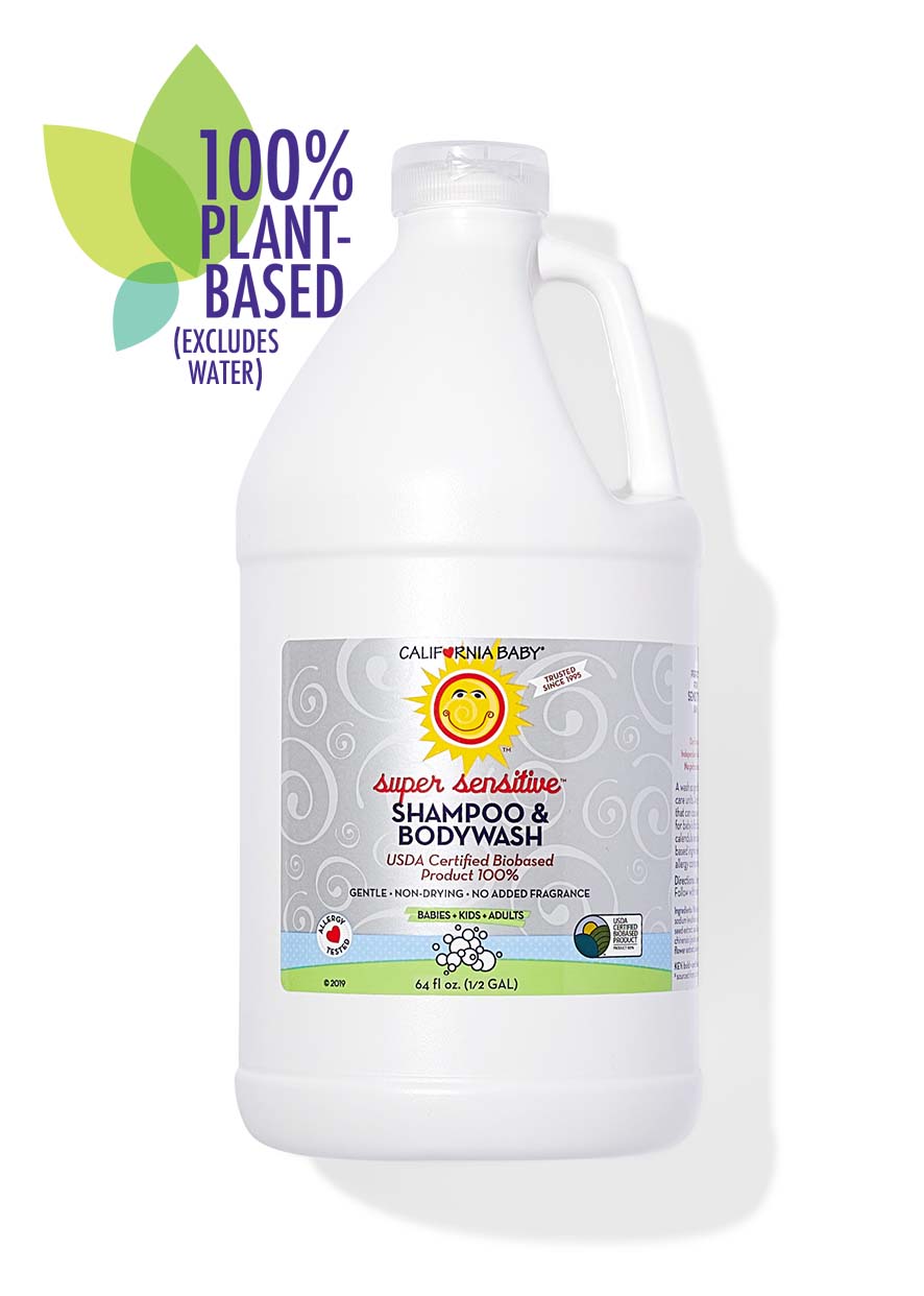 California Baby - (No Fragrance) Super Sensitive™ Shampoo & Bodywash 64oz half gallon