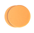 Two round orange makeup sponges for smooth application, designed as Total Finish Compact Makeup Sponges, perfect mom life essentials.